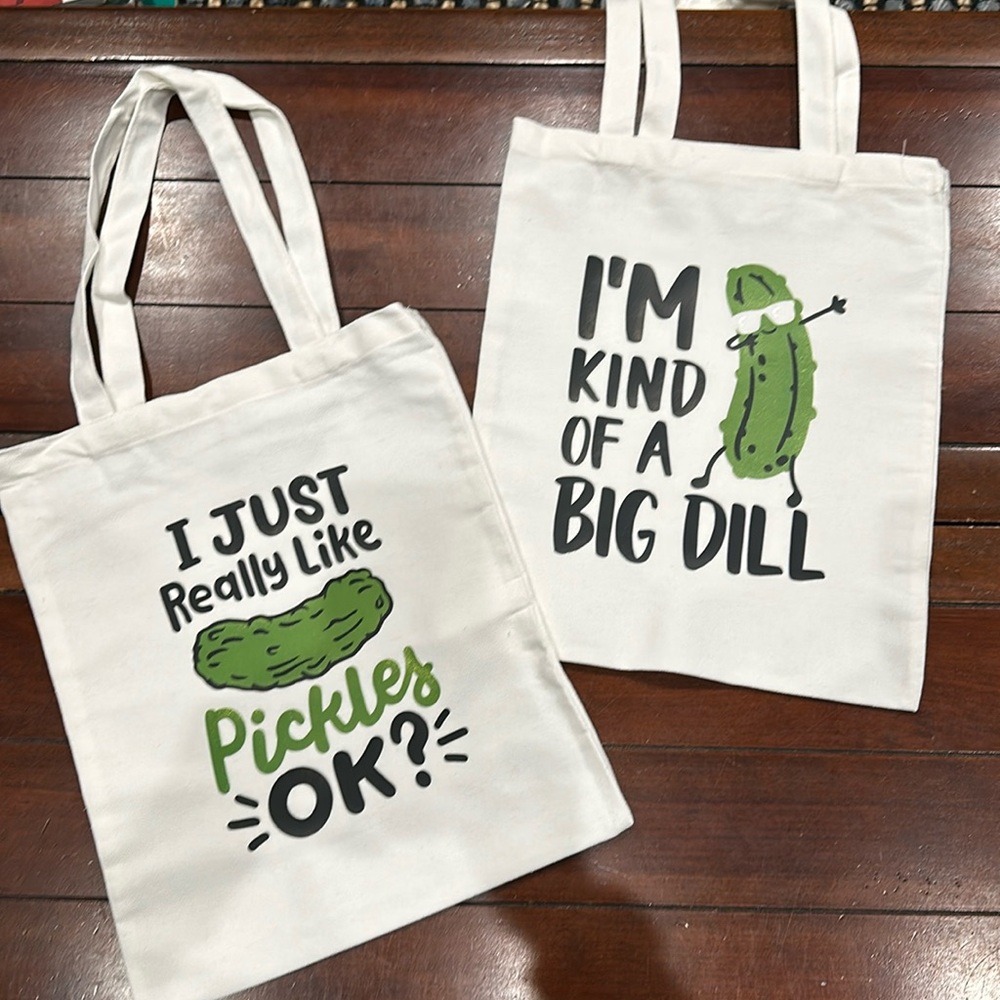 Pickle themed tote bag bundle